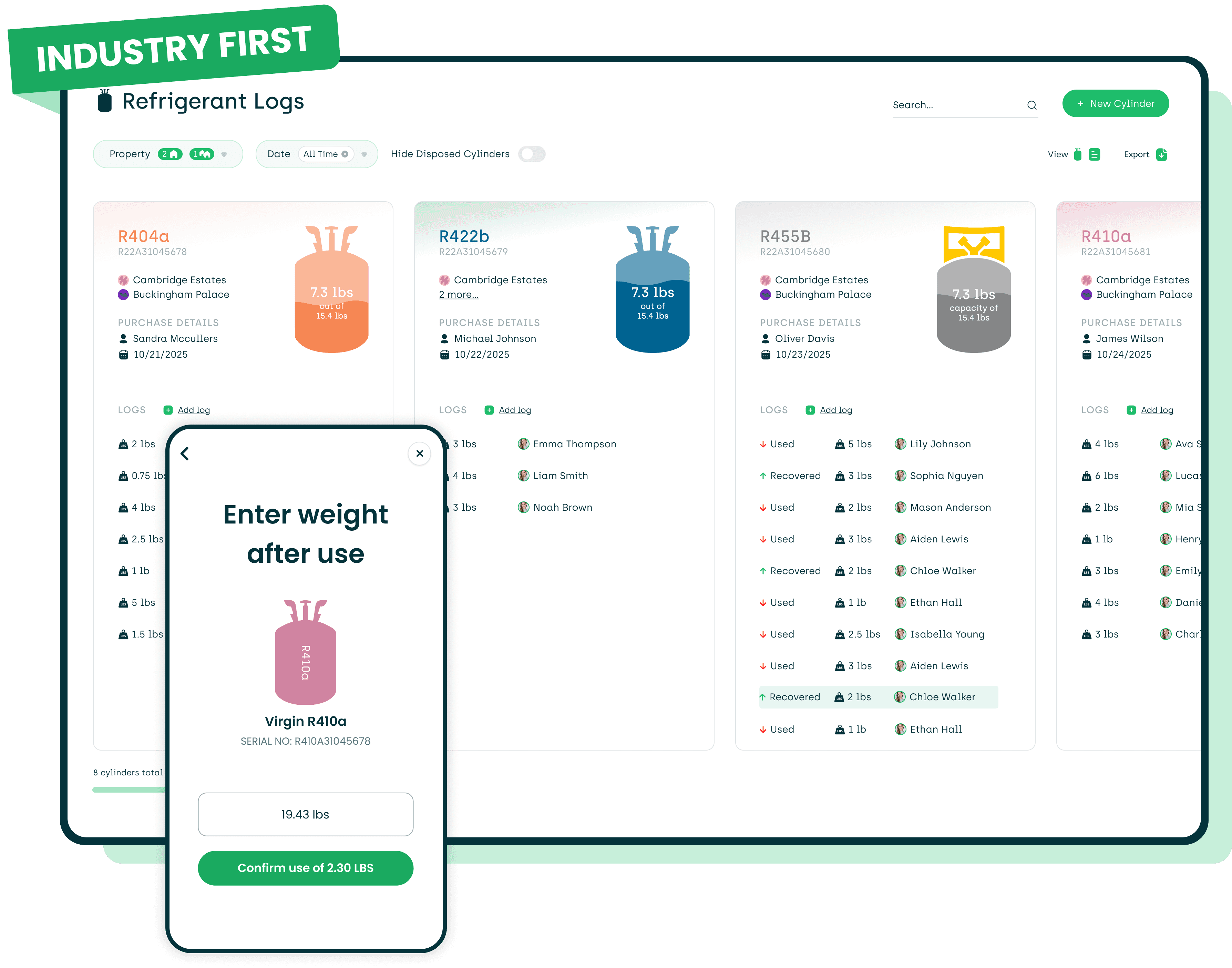 AppWorks refrigerant logs
