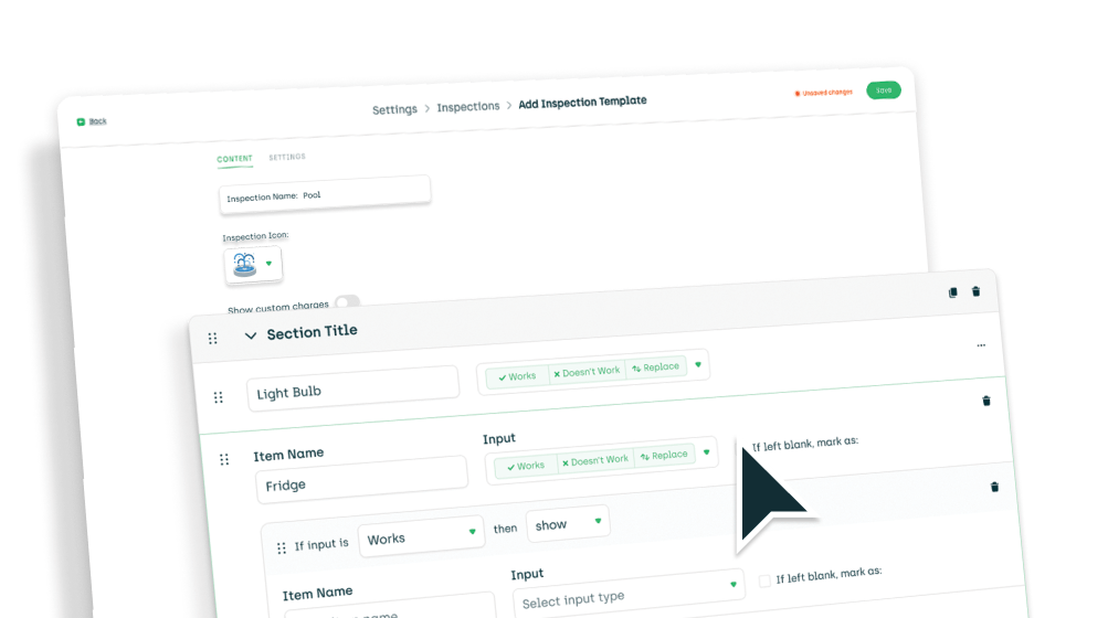 New inspection settings layout