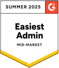 Appworks G2 2025 Summer Award For Property Management Easiest Admin Mid-Market Award