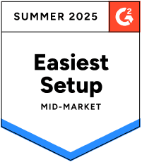 Appworks G2 2025 Summer Award For Property Management Easiest Setup Mid-Market Award