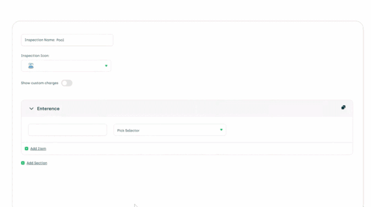 Duplicate sections in inspection templates